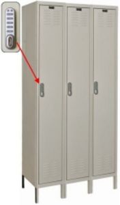 3 Wide Single Tier DigiTech Electronic Access Locker - 12"w x 12"d x 72"h