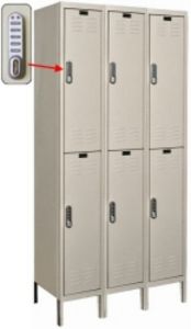 3 Wide Double Tier DigiTech Electronic Access Locker - 12"w x 18"d x 36"h