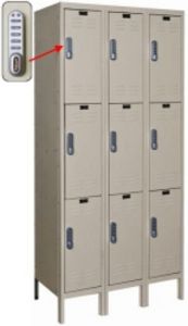 3 Wide Triple Tier DigiTech Electronic Access Locker - 12"w x 18"d x 24"h