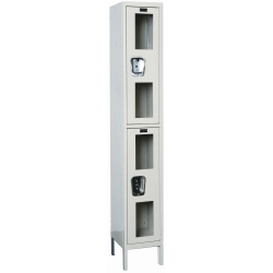 Hallowell Safety Clear View Window Locker - 1 Wide Double Tier, 12"w x 15"d x 78"h