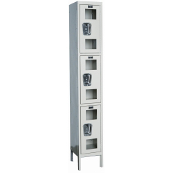 Hallowell Safety Clear View Window Locker - 1 Wide Triple Tier, 12"w x 15"d x 78"h