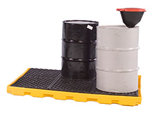 Spill Deck, 6-Drum - 74-1/4"L x 50"W x 5-1/4"H, Capacity: 9,000 lbs., 66 gal.