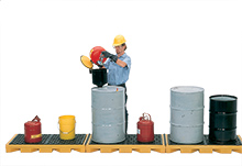 Inline Spill Deck, 6-Drum - 156"L x 25-7/8"W x 5-3/4"H, Capacity: 9,000 lbs., 66 gal.
