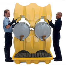 Spill Containment Drum Rack, 4-Drum, With Drain