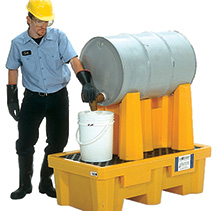 Spill Containment Drum Rack, 1-Drum, With Drain
