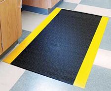 Ultra-Tred Armor-Cote Mat, Black w/Yellow Borders: 3/8in x 2ft x 3ft