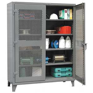Two Door Lockable Ventilated Cabinet with 4 Adjustable Shelves - 36"W x 24"D x 72"H