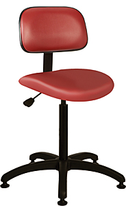 Vinyl Upholstered Work Stool with Contoured Waterfall Tilt Seat - Adjustable Backrest, 17" - 22.5"H adjustable
