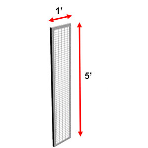 Modular Wire Barrier - Wire Mesh Panel, 1' w x 5' h
