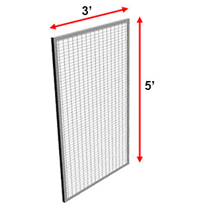Modular Wire Barrier - Wire Mesh Panel, 3' w x 5' h