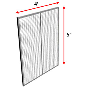 Modular Wire Barrier - Wire Mesh Panel, 4' w x 5' h