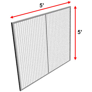 Modular Wire Barrier - Wire Mesh Panel, 5' w x 5' h