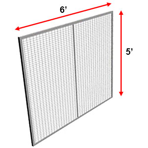 Modular Wire Barrier - Wire Mesh Panel, 6' w x 5' h