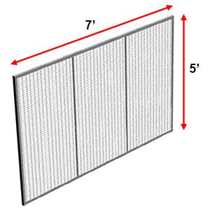 Modular Wire Barrier - Wire Mesh Panel, 7' w x 5' h