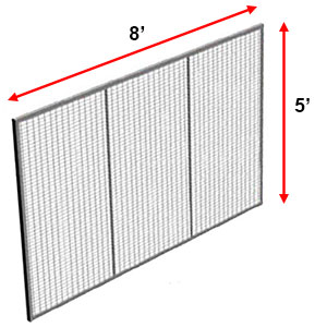 Modular Wire Barrier - Wire Mesh Panel, 8' w x 5' h