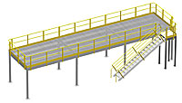 Structural Mezzanine, 8'H, 11' x 46'-11¾" Platform, Bar Grating