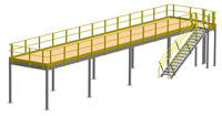 Structural Mezzanine, 9'H, 11' x 62'-6"  Platform, Roof Deck