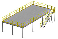 Structural Mezzanine, 8'H, 21'-7" x 46'-11¾" Platform, Bar Grating