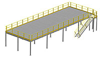 Structural Mezzanine, 8'H, 21'-7" x 62'-6" Platform, Bar Grating