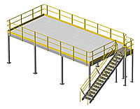 Structural Mezzanine, 8'H, 32'-2" x 15'-11¼" Platform, Bar Grating