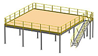 Structural Mezzanine, 9'H, 32'-2" x 31'-5½"  Platform, Roof Deck