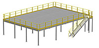 Structural Mezzanine, 8'H, 32'-2" x 46'-11¾"  Platform, Bar Grating