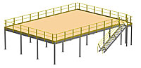 Structural Mezzanine, 8'H, 32'-2" x 46'-11¾"  Platform, Roof Deck