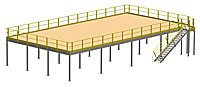 Structural Mezzanine, 8'H, 32'-2" x 62'-6"  Platform, Roof Deck