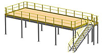 Structural Mezzanine, 8'H, 42'-9" x 15'-11¼" Platform, Roof Deck