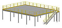 Structural Mezzanine, 8'H, 42'-9" x 31'-5½" Platform, Bar Grating