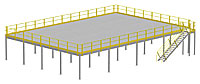 Structural Mezzanine, 8'H, 42'-9" x 62'-6" Platform, Bar Grating