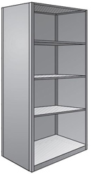 Steel Shelving, Closed - 36" W x 12" D x 87" H, 5-Shelf Starter, 600 lbs. cap., Beaded Front Posts