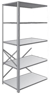 Steel Shelving, Open - 48" W x 24" D x 87" H, 5-Shelf Adder, 400 lbs. cap.