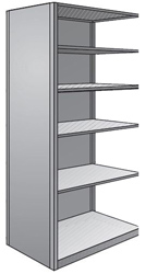 Steel Shelving, Closed - 48" W x 24" D x 87" H, 6-Shelf Adder, 400 lbs. cap., Beaded Front Post