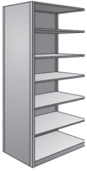 Steel Shelving, Closed - 48" W x 12" D x 87" H, 7-Shelf Adder, 350 lbs. cap., Beaded Front Post