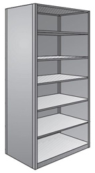 Steel Shelving, Closed - 36" W x 18" D x 87" H, 7-Shelf Starter, 600 lbs. cap., Beaded Front Posts