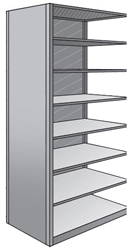 Steel Shelving, Closed - 48" W x 24" D x 87" H, 8-Shelf Adder, 400 lbs. cap., Beaded Front Post