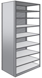 Steel Shelving, Closed - 48" W x 12" D x 87" H, 9-Shelf Adder, 350 lbs. cap.