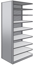 Steel Shelving, Closed - 48" W x 18" D x 87" H, 9-Shelf Adder, 375 lbs. cap., Beaded Front Post