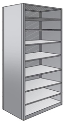 Steel Shelving, Closed - 48" W x 36" D x 87" H, 9-Shelf Starter, 350 lbs. cap., Beaded Front Posts