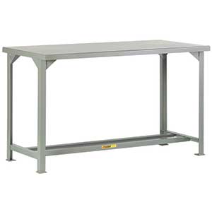 Steel Workbench - 30"D x 60"W, Fixed Ht., Flush Top, Open Base