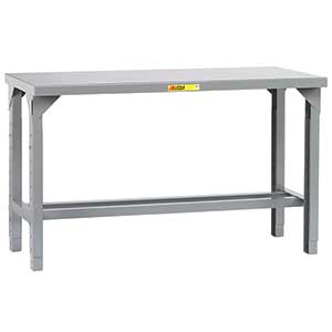 Steel Workbench - 36"D x 72"W, Adjustable Ht., Flush Top, Open Base