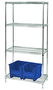Wire Shelving - Proform Starter, 36" W x 24" D x 74" H, Four Shelves