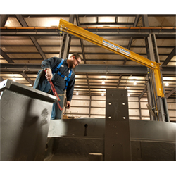 Column Mounted Swing Arm Fall Protection System, 20' Length, Single Track, 1 Person Cap.
