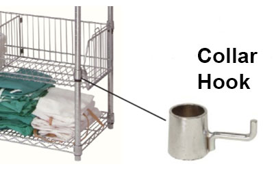 collar hook and view of where it fits onto basket corner