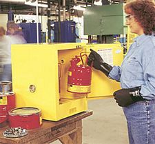 Compact Safety Cabinet - 44 x 23.25 x 18 - 1-door self-close w/ Sure-Grip Handle, 15-gal.