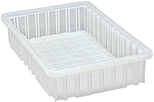 Clear View Dividable Grid Containers - 16-1/2" x 10-7/8" x 3-1/2", Carton of 12