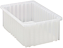 Clear View Dividable Grid Containers - 16-1/2" x 10-7/8" x 6", Carton of 8