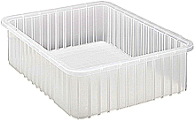 Clear View Dividable Grid Containers - 22-1/2" x 17-1/2" x 6", Carton of 3