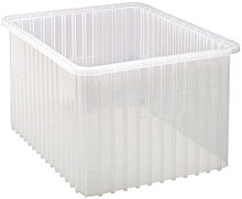 Clear View Dividable Grid Containers - 22-1/2" x 17-1/2" x 12", Carton of 3